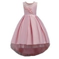 thumbnail image 1 of uukiA Child Girl 3-11T Swallowtail Sleeveless Princess Dress Appliques Wedding Midi Dress, 1 of 3