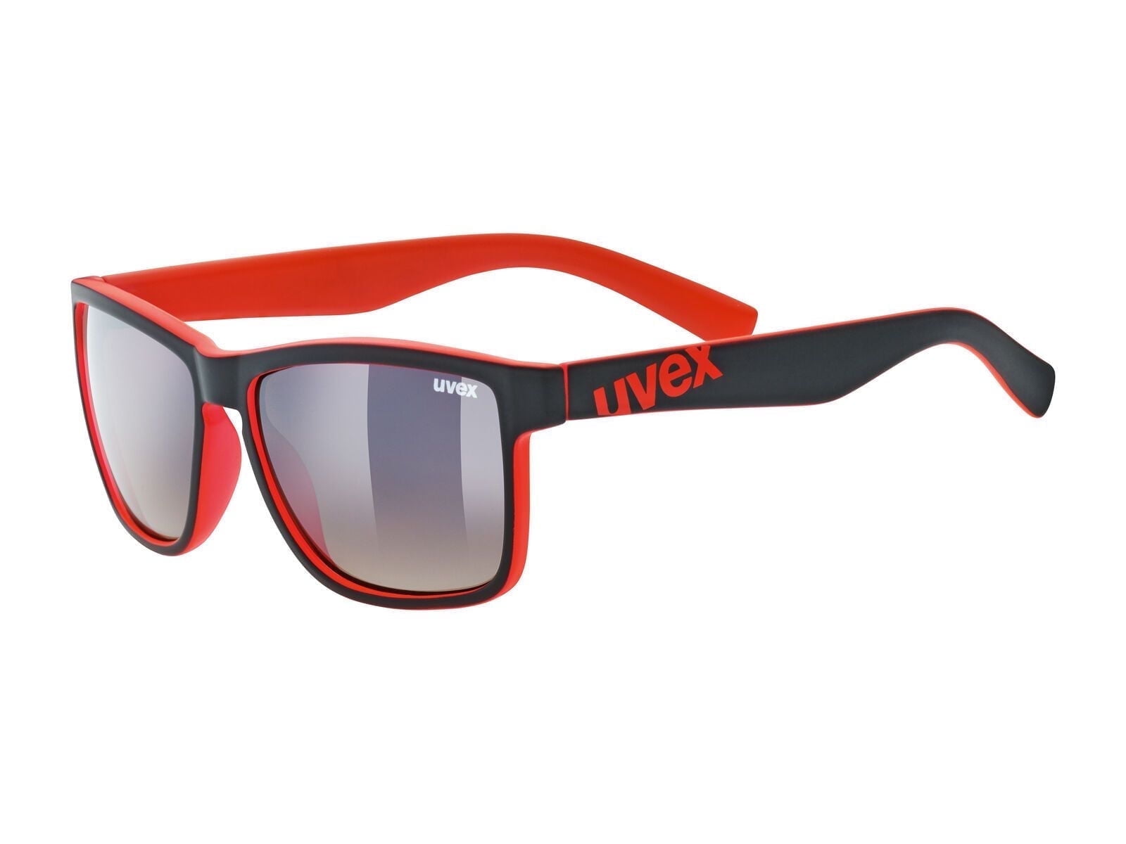 Uvex LGL 39 Sunglasses Black Matte Red/Light Mirror Brown, Degressive - 100% UV Protection