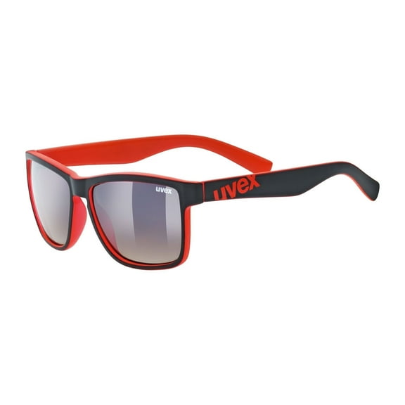 Uvex LGL 39 Sunglasses Black Matte Red/Light Mirror Brown, Degressive - 100% UV Protection