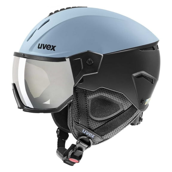 Uvex Instinct Visor - Adjustable Ski & Snowboard Helmet with Integrated Visor for Women & Men - Glacier/Black Matte - Small
