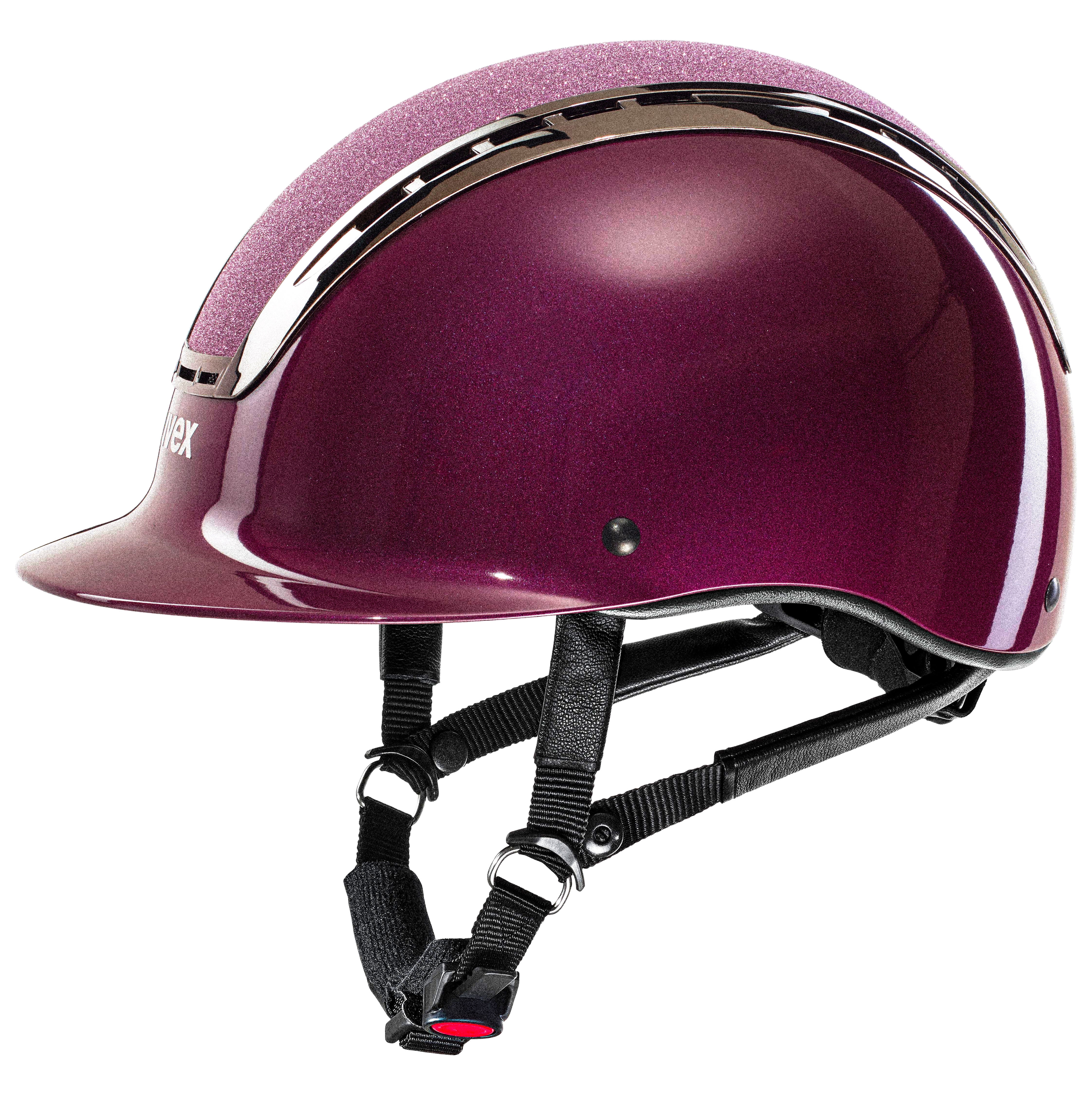 Uvex Suxxeed Blaze Adjustable and Ventilated Equestrian Helmet for Adults, Burgundy Shine, S-M