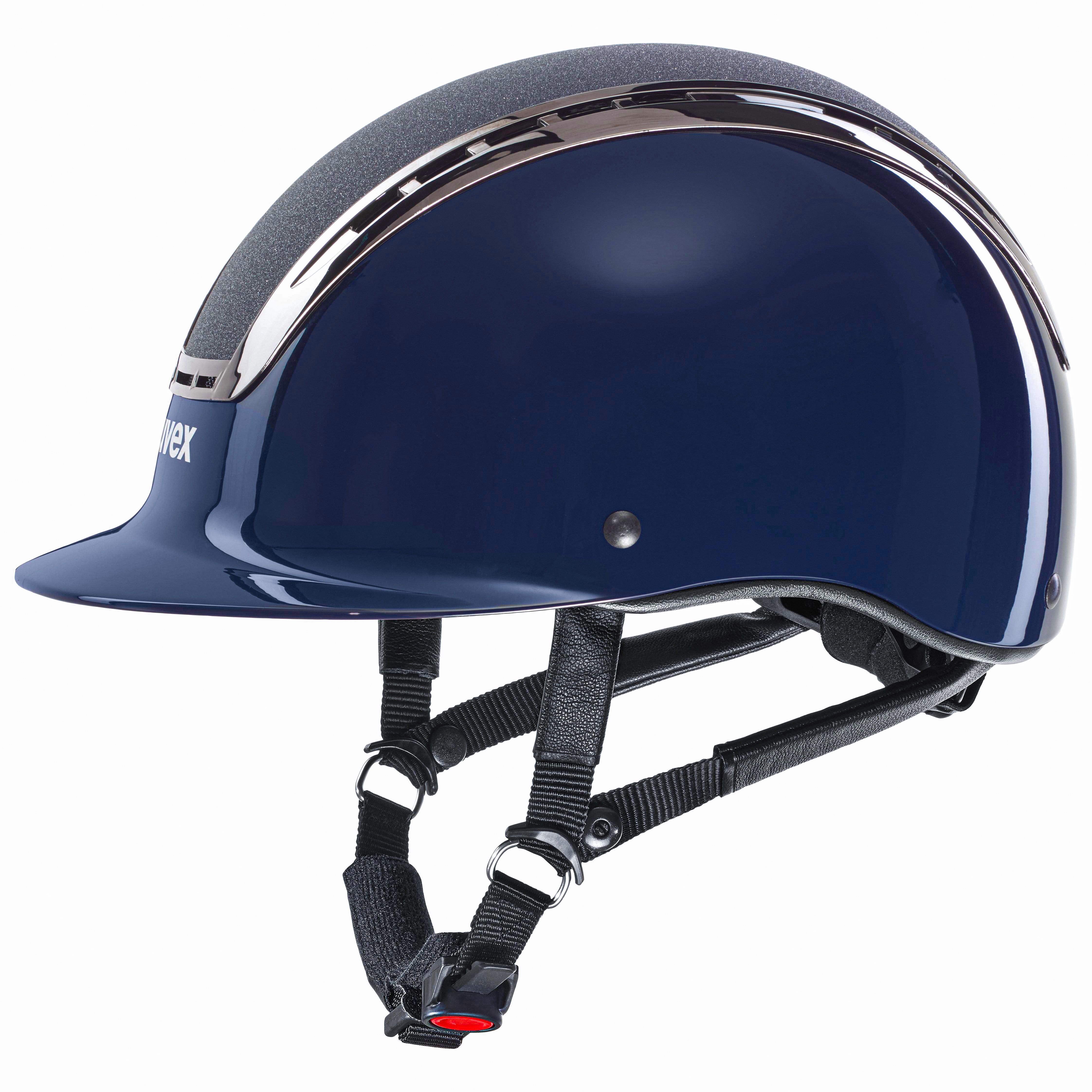 Uvex Suxxeed Blaze Adjustable and Ventilated Equestrian Helmet for Adults, Navy Shine, S-M