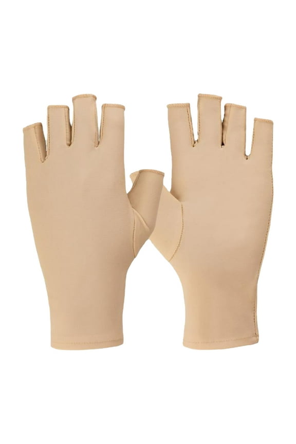uvwlwu 1 Pairs Elderly Skin Thin Protector Gloves Tone Fingerless Gloves Bruise Ab Rasion Protective To Cover Br Uising(Beige)
