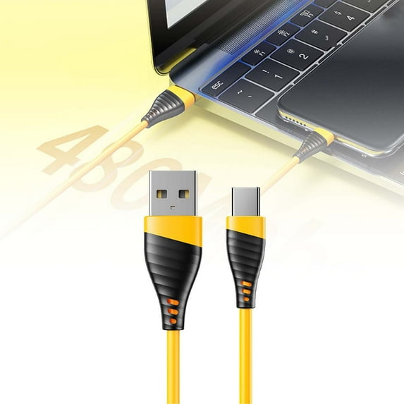 uvwlwu 120W USB C Fast Charging Engineered for Maximum Efficiency High-Speed Data Transfer and Superior Durability(Yellow)