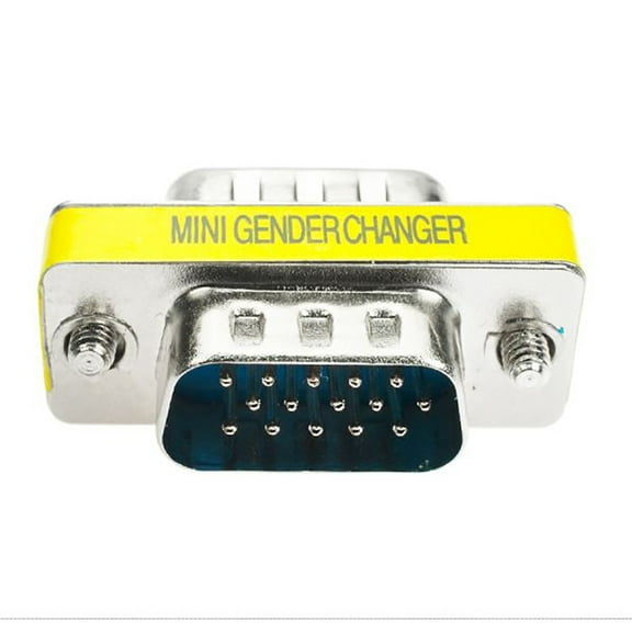 uvwlwu 15 Pin VGA SVGA HD15 Gender Changer Coupler Adapter Converter Male to Male(Yellow)