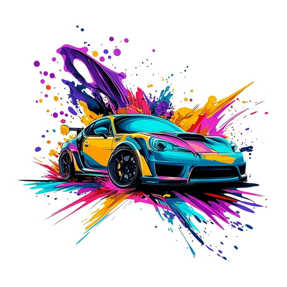 uvwlwu 2025 New FC1084 Cool Sports Car Wall Sticker And Oil Proof Sticker Removable Wall Sticker(Black,29.5X29.5CM)