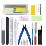 uvwlwu 24-Piece Model Building Tools Kit for Crafting and Assembling Car Airplane Hobby ProjectsWhite