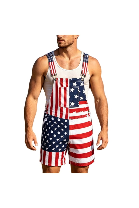 uvwlwu 250 Anniversary Usa,Summer Outdoor Casual Jumpsuit with Patriotic Print and Adjustable Straps Short for Outdoor Activities