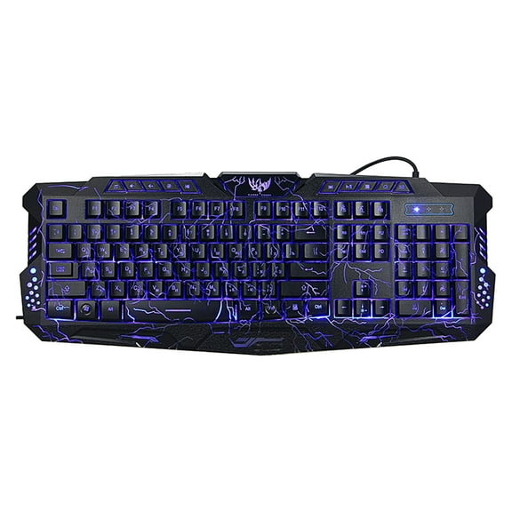 uvwlwu 3 Colors USB Illuminated Led Backlit Backlight Gaming Crack Keyboard M200(AS SHOW)