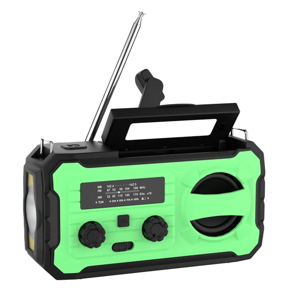 uvwlwu 4 Color Solar & Hand Crank Emergency With 8000mAh Power Bank IPX3 Water FM/AM/WB Receiver & LED Flashlight (Model 328) Orange/Green/Black/Gray(C,16.5x6.2x6.8cm)