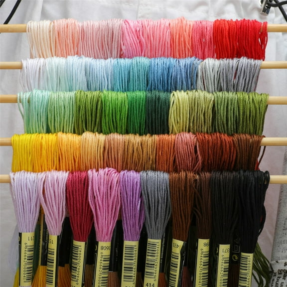 uvwlwu 50 Rainbow Embroidery Skeins Thread Set for Home DIY Crafting and Sewing Projects(Multicolor)