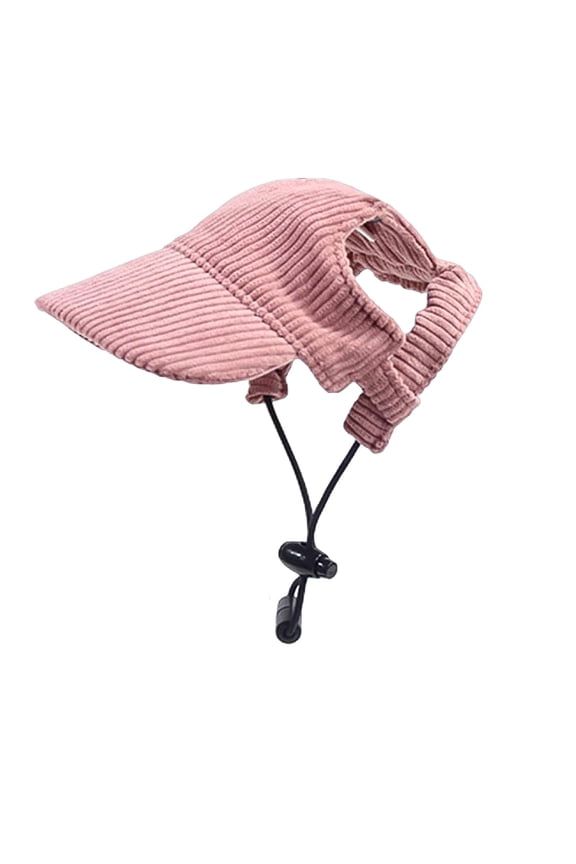 Adjustable Dog Baseball Cap with Ear Holes Summer Sun Visor Hat for Outdoor Beach Travel and Hiking(Pink)