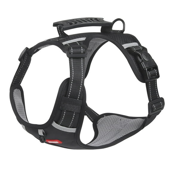 uvwlwu Adjustable Soft Padded No Pull Dog Harness with Control Handle and Reflective Strips for Large Breed(Black)