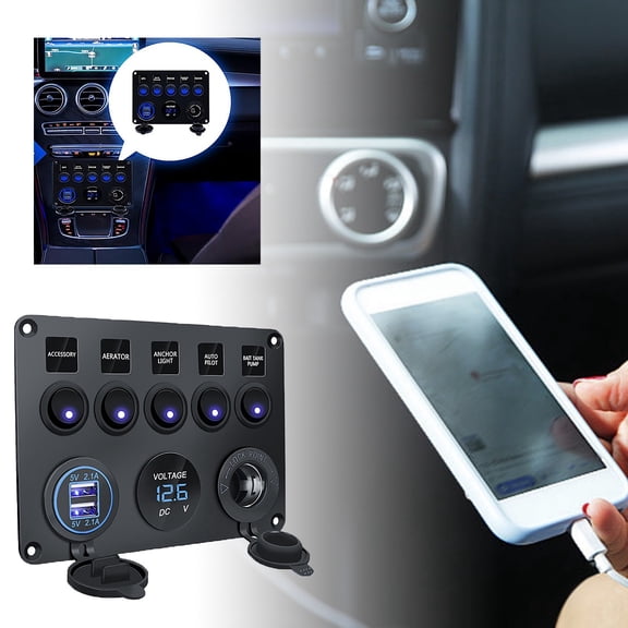 uvwlwu Advanced -Port USB Car Charger with Design for Enhanced Driving Experience and Convenient Tech Integration(Black)