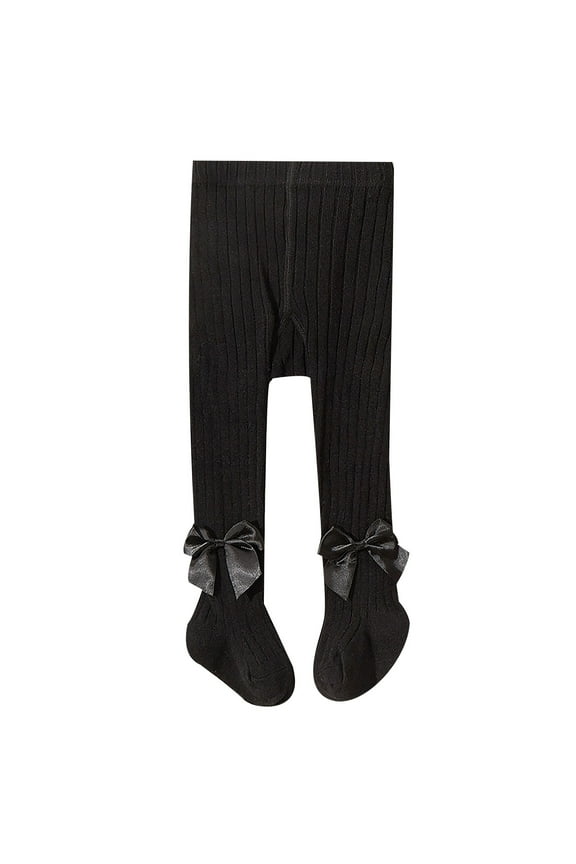 uvwlwu Baby Girls Bow Design Tights Soft Stretchy Leggings For Toddler Everyday Comfortable Casual Wear Outfit(Black,0-6 Months)