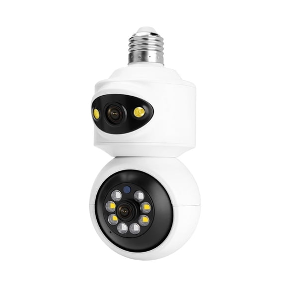 uvwlwu Binocular Wireless Bulb Camera with 360 Full Color Night and Motion Detection for Indoor Outdoor Security Lighting(White)
