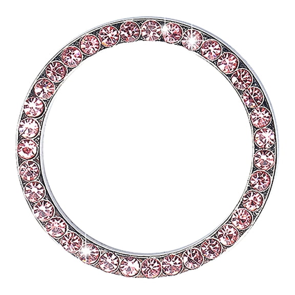 uvwlwu Bling Push To Start Button Cover Ring Interior Diamond Rhinestone Car Bling Ring Emblem Sticker Girly Bling Car Accessories For Women Engine(Pink)