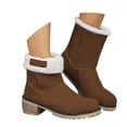 thumbnail image 1 of uvwlwu Boots for Women Fashion Platform Mid Calf Suede Winter Boots With Heel For Comfortable Warm Wear(Size:36), 1 of 8