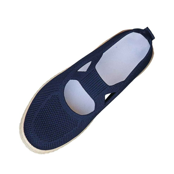 uvwlwu Breathable Mesh Women's Casual Shoes On Lightweight Comfortable Soft Sole Non Everyday Walking Shoes For Women(Navy,6)