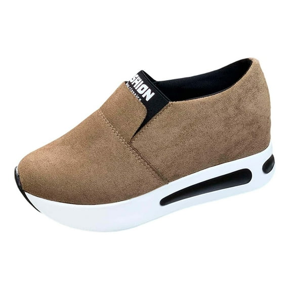 uvwlwu Breathable On Walking Shoes Soft Sole Lightweight Casual Sneakers With Arch Support Non Comfort Insoles(Brown,6)