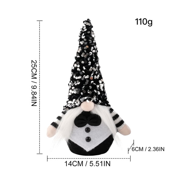 uvwlwu Bride Bridegroom Wedding Dress Decoration Shinning Wedding Dress Plush Present Couple Doll Ornaments Home Decor Gifts(Black)