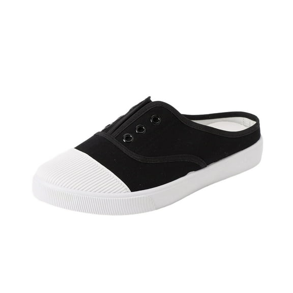 uvwlwu Canvas Shoes Women's Fabric Shoes Women's Canvas Trainers Fabric Trainers Casual Shoes Walking Shoes Summer Boat Shoes Low Shoes Loafer On Flat Shoes Wide Feet Breathable Com(Black,6)