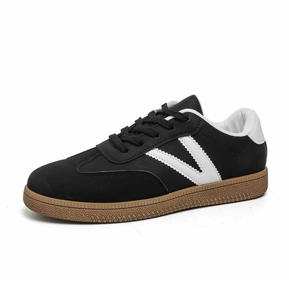 uvwlwu Casual Fashion Sneakers Comfortable Lightweight Soft Sole Lace Up Breathable Versatile Everyday Shoes(Black,7)
