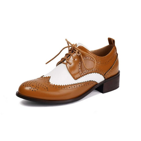 uvwlwu Casual Shoes for Women Shoes Low Heel Lace Up Round Toe On Comfortable Daily Walking Durable For Women All Seasons