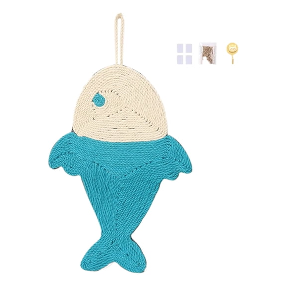 uvwlwu Cat Scratcher Cute Sisal Cat Scratcher Mat Cute Cat Scratcher Shaped Wall Mount Scratch Mats For Cats Used For Upholstery To Cats From Scratching Furniture,with Hook(Blue,45X32cm)