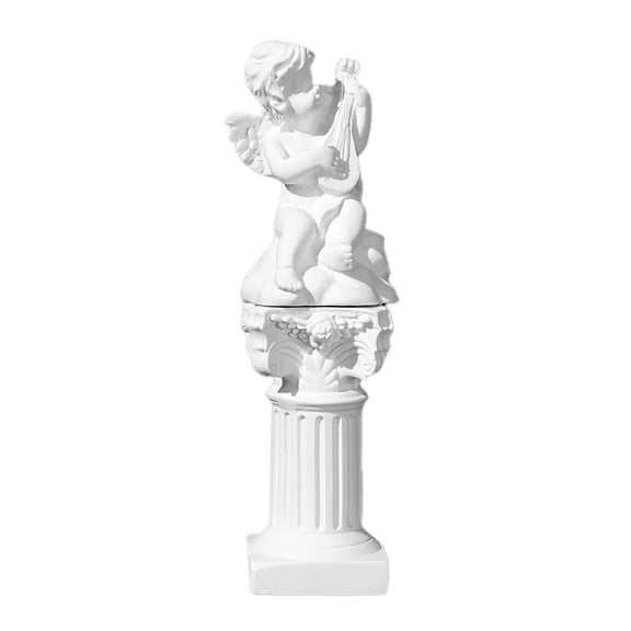 uvwlwu Classical Roman Column Sculpture Elegant Display Ornament for Home and Photography Prop(White)