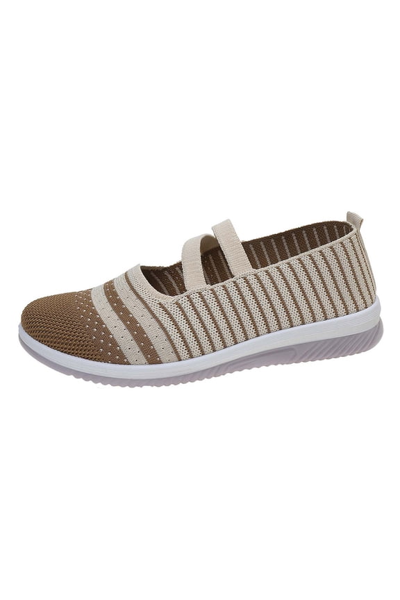 Cloth Shoes Women Breathable Mom Shoes Non Casual Shoes Mesh Middle Grandmother Shoes(Coffee,6)