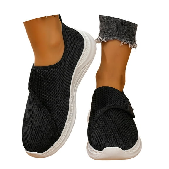 uvwlwu Comfortable Women's Casual Shoes Stylish And Lightweight Knitted Recovery Footwear On Design For Everyday Wear For Active Moms(Black,7.5)
