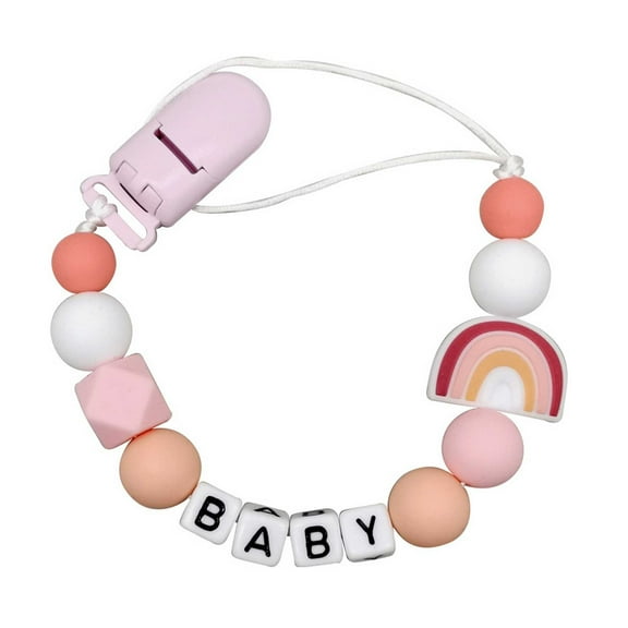 uvwlwu Custom Name Silicone Pacifier Clip Holder for Babies and Toddlers with Secure Universal Fit(Pink)