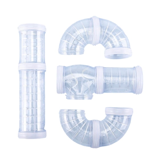 uvwlwu DIY Modular Hamster Tube Maze Habitat with Interconnecting Plates and Secure Sealing Caps for Small Pet Exploration and Enrichment(C)