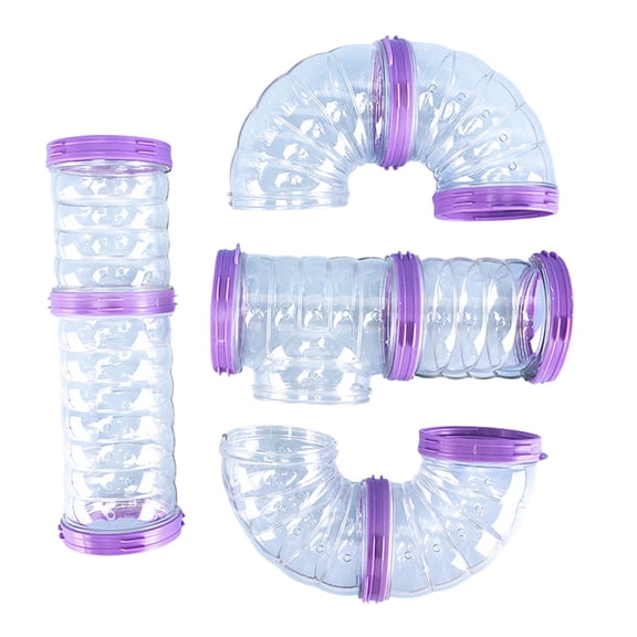 uvwlwu DIY Modular Hamster Tube Maze Habitat with Interconnecting Plates and Secure Sealing Caps for Small Pet Exploration and Enrichment(D)
