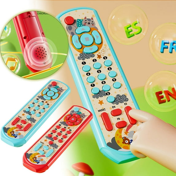 uvwlwu Delightful Learning Cartoon Music Remote Control Toy for Early Childhood Education and Interactive(A)