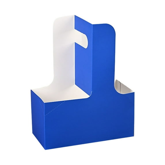 uvwlwu Disposable Coffee Cup – /Double Cup Handle Tray For Takeout Kraft Paper Drink Holder For Coffee Tea Tea(Blue,20x8cm)