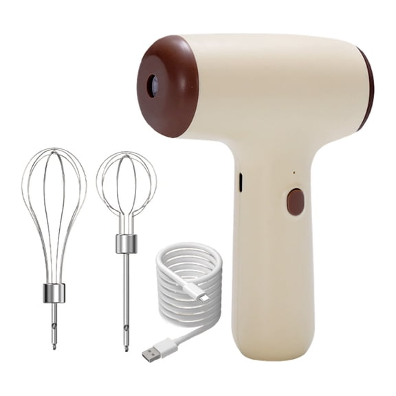 uvwlwu Double Stick Efficient Whipping! Five Speed Variable Speed Wireless Whisk Home Rechargeable Whipped Baking Machine(Khaki,16.5cm,11.7cm,7cm)