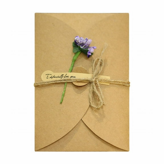 uvwlwu Dried Flower Greeting Cards Mother's Day Cards Valentine's Day Cards Birthday Cards Blessing Cards Wedding Cards Moving Gifts For Couples Wives And Husbands(Purple)