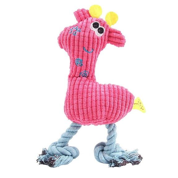 uvwlwu Durable Braided Sika Deer Chew Toy with Squeaker for Aggressive Chewer Dogs Interactive Play and Health(Red)