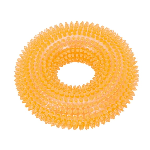 uvwlwu Durable Squeaky Interactive Dog Chew Toy Spiky Ring for Puppy Teething Boredom and Outdoor Training(Orange)