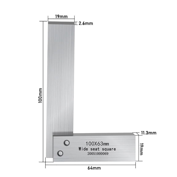 uvwlwu Engineer Steel Square High Precision 90 Degree Wide Base Square Tool(As shows)
