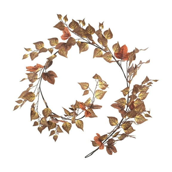 uvwlwu Fall Decoration Maple Leaf Vine for Seasonal Home Autumn Mantle Table and Porch Arrangements(Brown)
