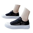 thumbnail image 1 of uvwlwu Fashion Floral Cutout Mesh Breathable Platform Casual Sneakers On Comfortable Walking Shoes(Black,8), 1 of 9