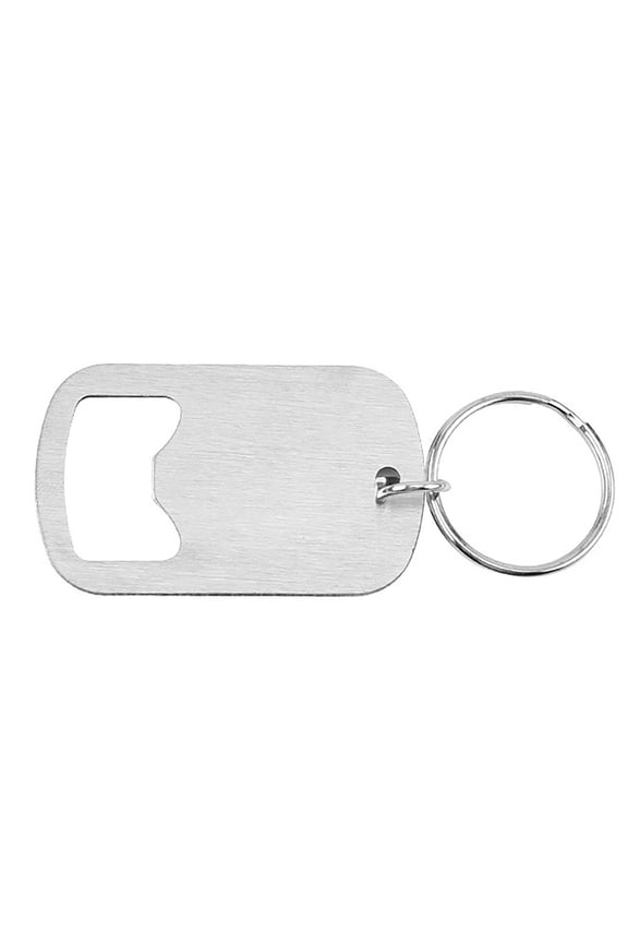 Festival Creative Stainless Steel Simple Beverage Cap Opener Keychain(Silver)