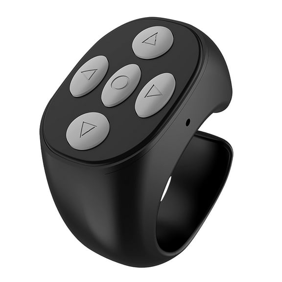 uvwlwu Fingertip Wireless Remote Control with Scrolling Ring for Rechargeable Camera Video Recording and Photography(Black)