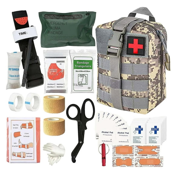 uvwlwu FirstAid Kit Kit Supervivencia UE 2025 Botiquines Primeros Auxilios Equipo Completo De Supervivencia 72h Kit De Emergencia Para Viajar Caminar Acampar Al Montaña Kit Supervivencia(Camouflage2)