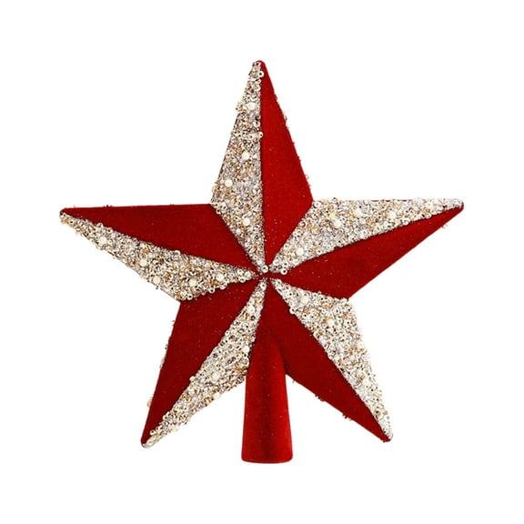 uvwlwu Glitter Star Tree Topper Ornament For Holiday Christmas Party Home Indoor Decorations(A)