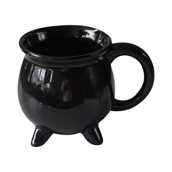 uvwlwu Halloween Cauldron Witch Brewing Goblet Unique Ceramic Coffee Mug For Themed Parties And(Black)