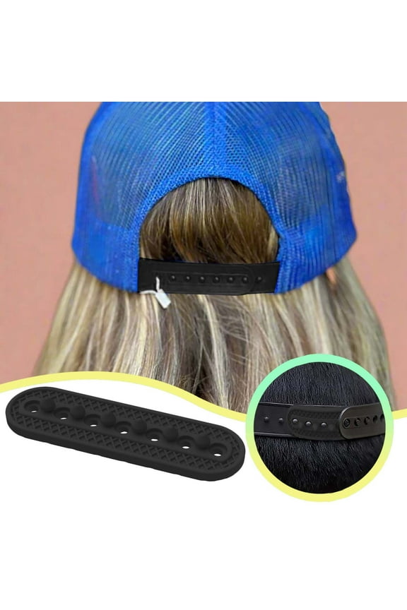 uvwlwu Hat Extender Silicone 7 Hole Baseball Cap Adjuster Hat Size Extender Accessories For Hat Hat Silicone Adjuster 7 Hole Snap Lock Silicone Telescopic Adjuster(Black)